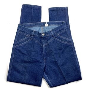 Vintage Rockies Dark Wash High Waist Stiff Denim Bareback Straight Leg Jeans